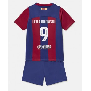 Barcelona Robert Lewandowski #9 Domaci Dres za Dječji 2023-24 Kratak Rukavima (+ kratke hlače)